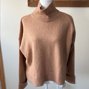1.State Camel colored loose turtle neck oversized cropped sweater EUC 🍁